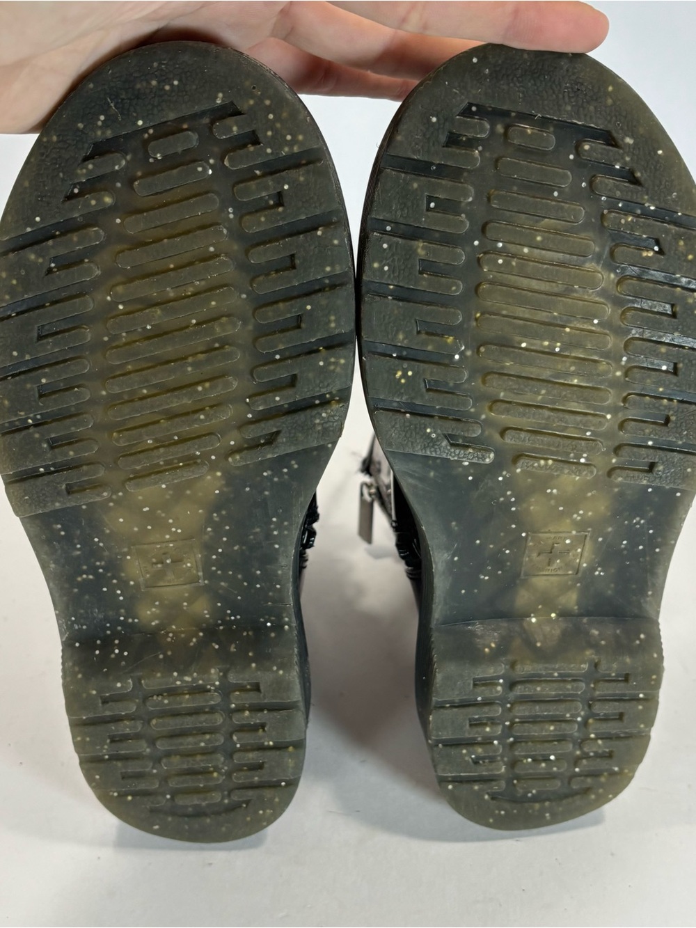 Dr. Martens Boots Patent Leather Black Silver Glitter Ombre Kids' Size US 3 EUC - Picture 10 of 10